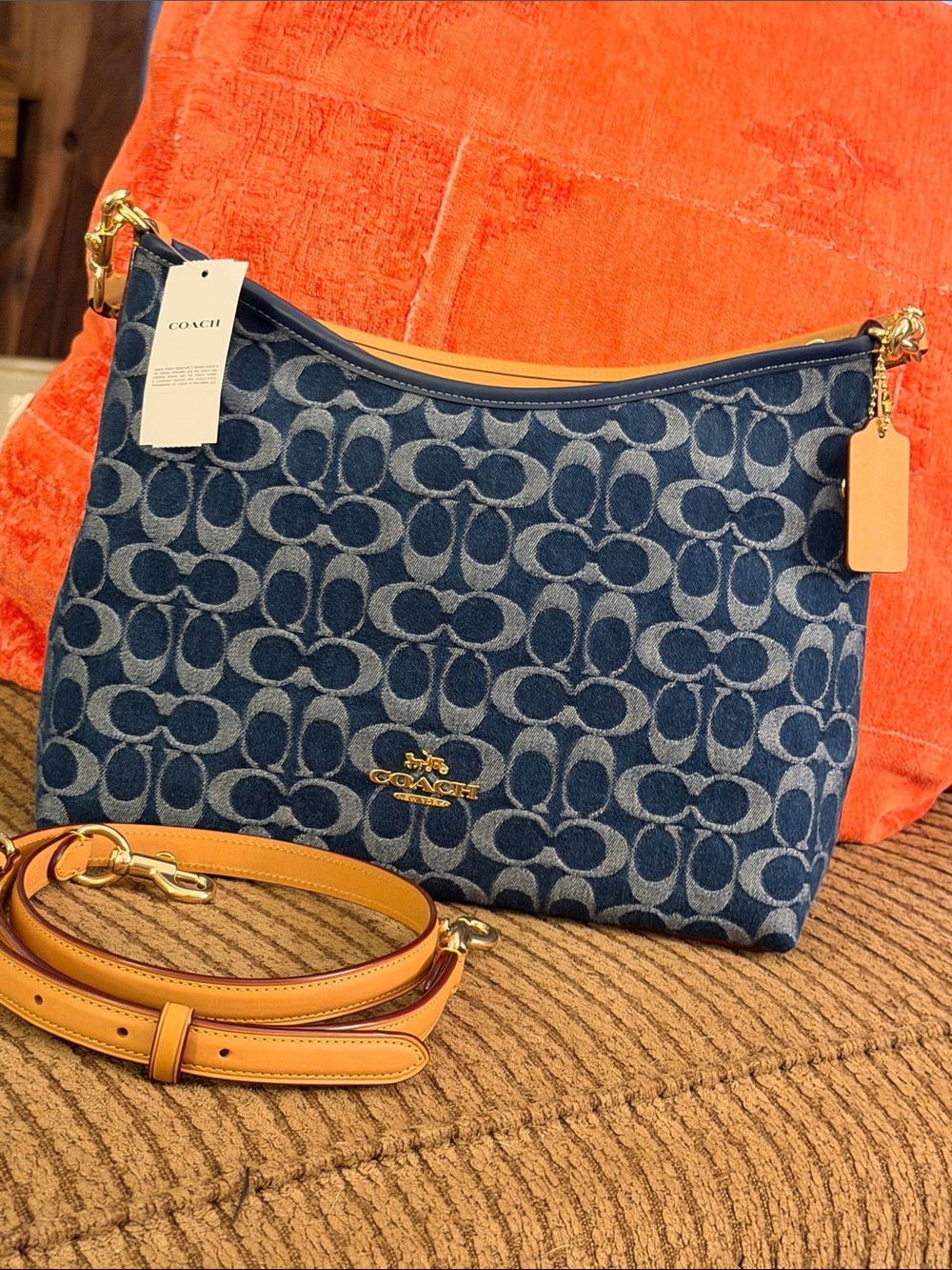 Coach Blue Denim Signature Laurel